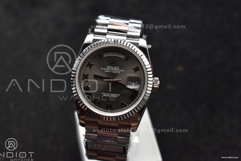 Best President 36 Weight) Bracelet Edition on Dial Grey Steel vr3255 684 SS 904L Efficient Roman QF (Gain V5 DayDate 0724